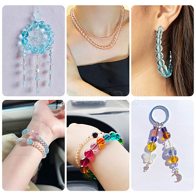 2 Strands Baking Paint Transparent Glass Beads DGLA-TA0001-20B-1