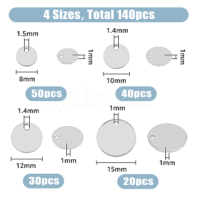 140Pcs 4 Style 304 Stainless Steel Charms STAS-HY0001-39-1