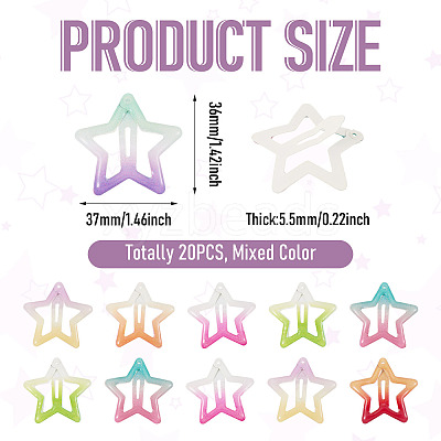 20Pcs Iron Enamel Snap Hair Clips PHAR-TADJ0001-08-1