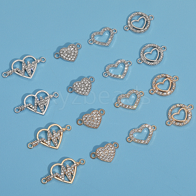 40Pcs 8 Styles Zinc Alloy Connector Charms PALLOY-CA0002-45-1