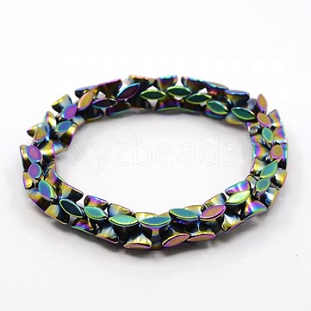 Fashion Non-Magnetic Synthetic Hematite Stretchy Bracelets BJEW-K001-02B-1