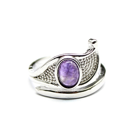 Eye of Horus Natural Amethyst Cuff Rings PW-WG75D57-06-1