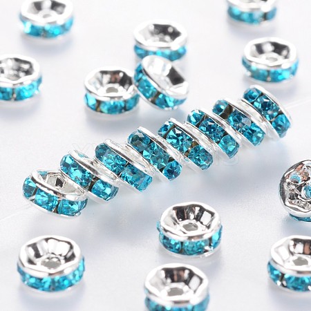 Brass Grade A Rhinestone Spacer Beads LS-RSB034NF-13-1