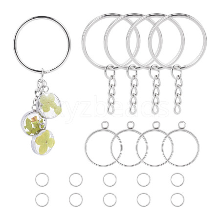 5Pcs 304 Stainless Steel Open Back Bezel Pendants STAS-TAD0001-01D-1