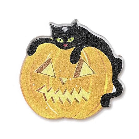 Halloween Theme Opaque Acrylic Pendants SACR-Z005-08A-1