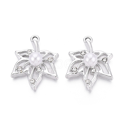 Alloy with ABS Imitation Pearl & Crystal Rhinestone & Acrylic Pendants PALLOY-Q466-04P-01-1