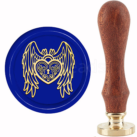 Brass Wax Seal Stamp with Handle AJEW-WH0184-1109-1