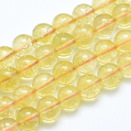 Natural Citrine Beads Strands G-E483-12-6mm-1