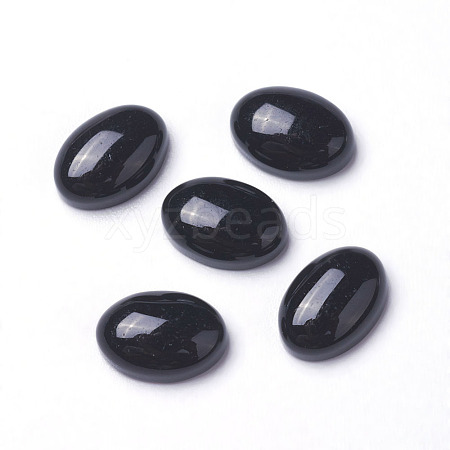 Natural Black Agate Cabochons G-F605E-09B-1