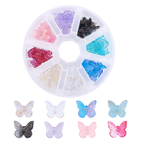 Transparent Spray Painted Glass Charms GLAA-PH0007-79-1