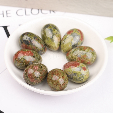 Natural Unakite Egg Figurines Statues for Home Office Desktop Decoration PW-WG1DC51-31-1