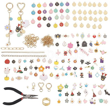 1 Bag DIY Keychain Kit DIY-GL0007-19A-1