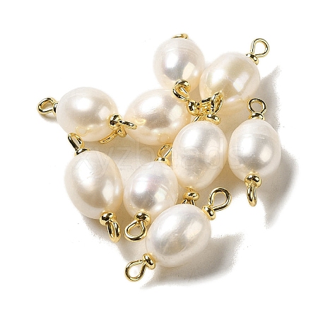 Natural Pearl Connector Charms FIND-C046-19C-G-1