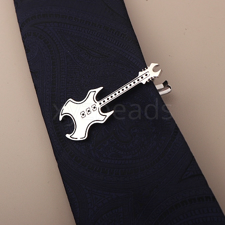 Stainless Steel Guitar Shaped Tie Clips PW-WGF86B0-08-1