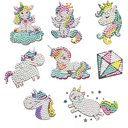 Animal Theme DIY Diamond Painting Stickers Kits ANIM-PW0001-191F-1