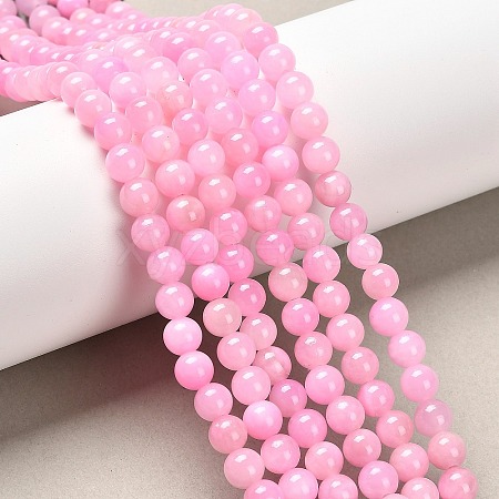 Natural Mashan Jade Round Beads Strands G-D263-6mm-XS23-1