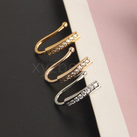 304 Stainless Steel Micro Pave Clear Cubic Zirconia Clip on Nose Rings WGD6E17-41-1