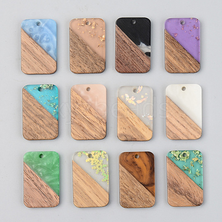 Resin & Walnut Wood Pendants RESI-S389-049A-1