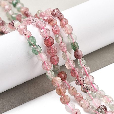 Natural Red & Green Strawberry Quartz Beads Strands G-C179-A28-01-1