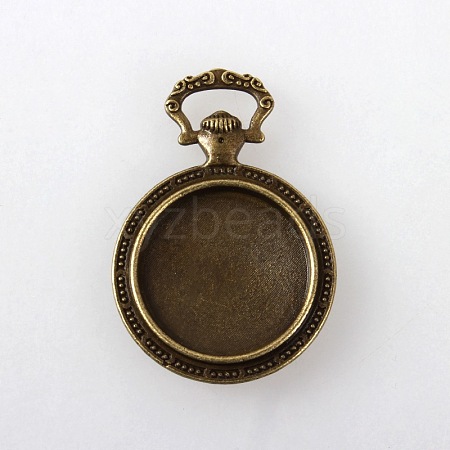 Vintage Tibetan Style Alloy Pendant Cabochon Settings TIBEP-M018-31AB-NF-1