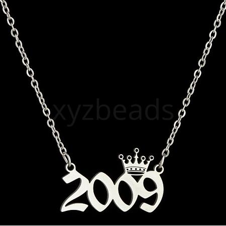 Crown Birth Year 201 Stainless Steel Pendant Necklaces for Women FS-WG4E8F2-70-1