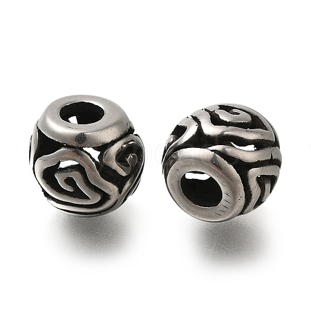 304 Stainless Steel European Beads STAS-D191-04E-AS-1