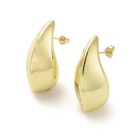 Teardrop Rack Plating Brass Stud Earrings EJEW-M240-10G-1