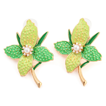 Saint Patrick's Day Theme Zinc Alloy Dangle Stud Earrings EJEW-Z030-01A-LG-1