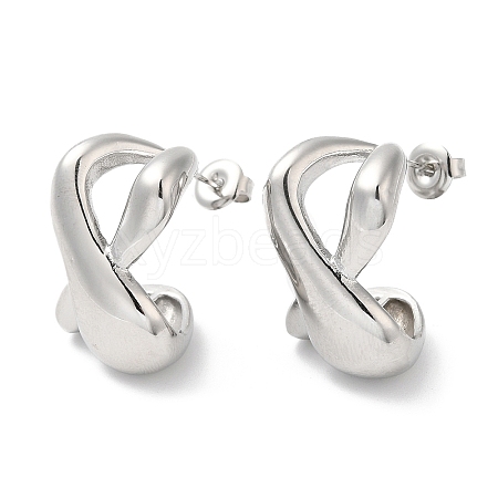 Non-Tarnish 304 Stainless Steel Twist Infinity Stud Earrings EJEW-I286-03P-1