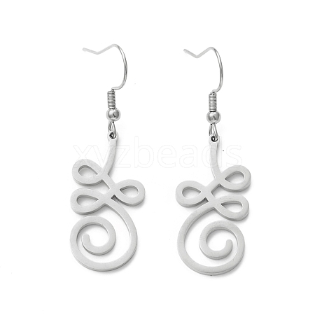 Non-Tarnish 304 Stainless Steel Knot Dangle Earrings for Women EJEW-P222-05P-1