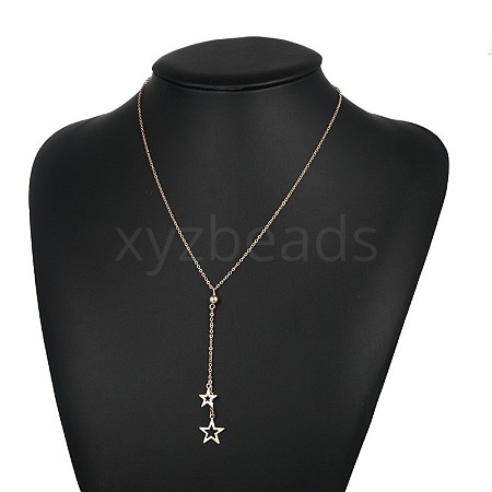 Alloy Star Pendant Tassel Y Necklaces for Women WGAD59E-01-1