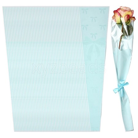Bowknot Print Transparent PE Cone Flower Sleeves ABAG-FZC0002-001H-1