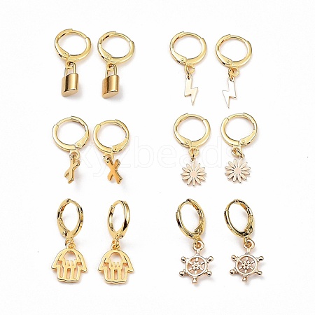 Brass Huggie Hoop Earrings EJEW-JE04208-1