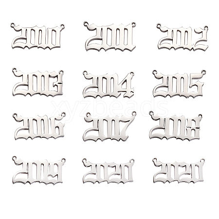 Titanium Steel Birth Year Charms STAS-CJ0001-107-1