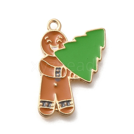 Christmas Theme Alloy Enamel Pendants ENAM-Q509-02KCG-09-1