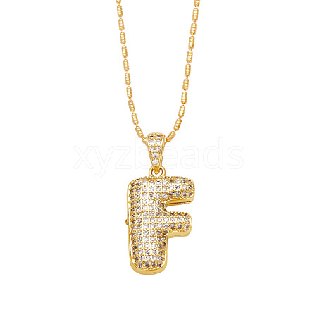 Brass Micro Pave Cubic Zirconia Pendant Necklaces PW-WG99827-06-1