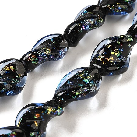 Handmade Dichroic Foil Glass Beads Strands DICH-U001-08A-1