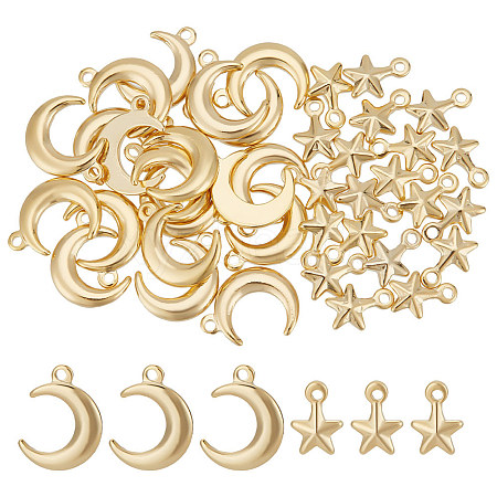 HOBBIESAY 40Pcs 2 Style Brass Charms KK-HY0001-95-1