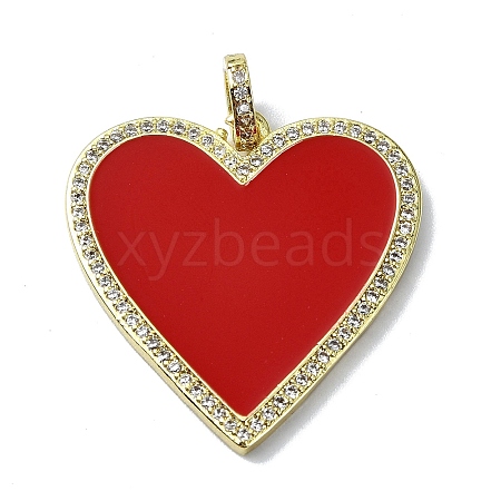 Rack Plating Real 18K Gold Plated Brass Micro Pave Cubic Zirconia Pendants KK-B084-03G-08-1