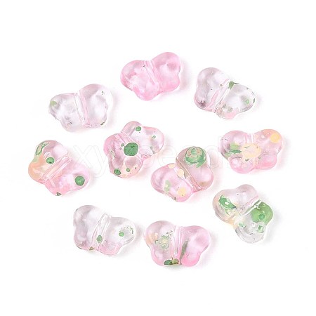 Spray Painted Transparent Acrylic Beads OACR-N149-01G-1