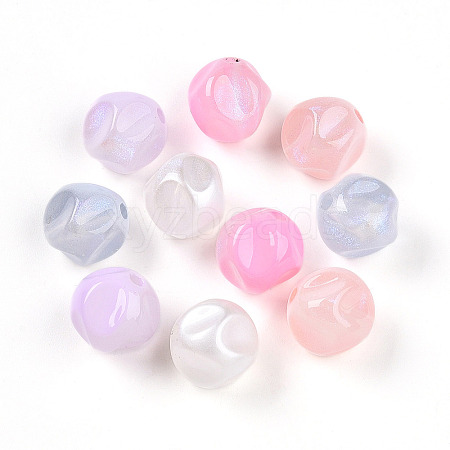 Transparent UV Plating Acrylic Beads OACR-I015-45-1