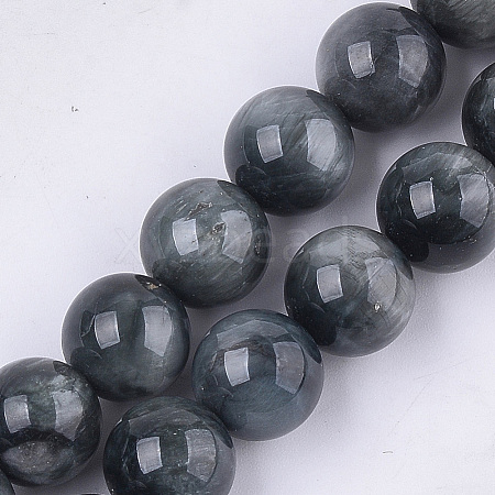 Natural Hawk's Eye Beads Strands G-S333-10mm-027-1