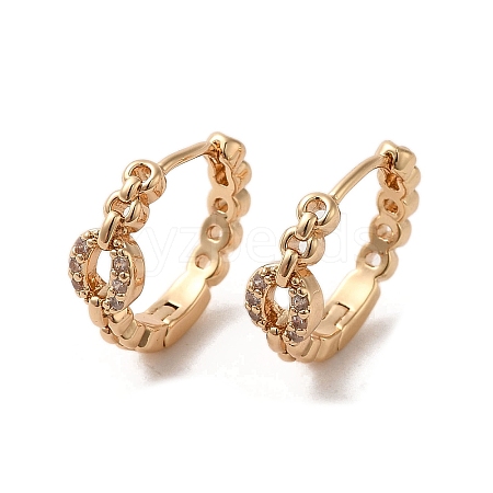 Brass Micro Pave Cubic Zirconia Hoop Earrings EJEW-C073-34KCG-1