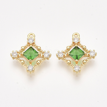 Brass Cubic Zirconia Pendants KK-T038-548A-NF-1