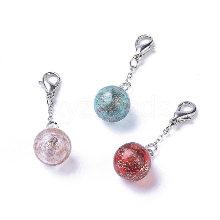 Handmade Gold Sand Lampwork Pendants LAMP-I020-17-1