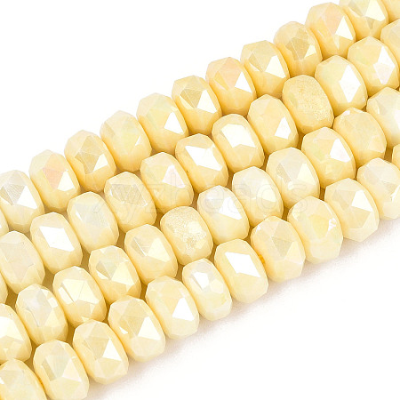 Anti-Tarnish Electroplate Glass Beads Strands GLAA-T025-8mm-11J-1