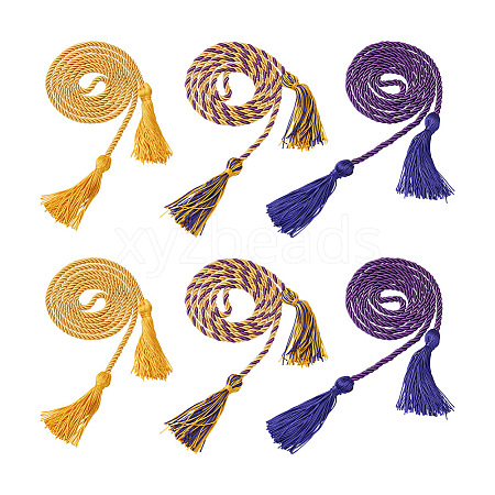 6Pcs 3 Style Polyester Tassel Big Pendant Decorations FIND-TA0001-49-1