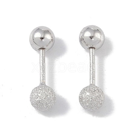 Anti-Tarnish Rhodium Plated 999 Sterling Silver Cartilage Earrings for Women EJEW-S215-27P-1