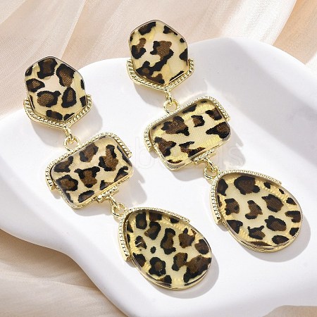 Alloy acrylic Dangle Stud Earrings EJEW-M075-01G-06-1
