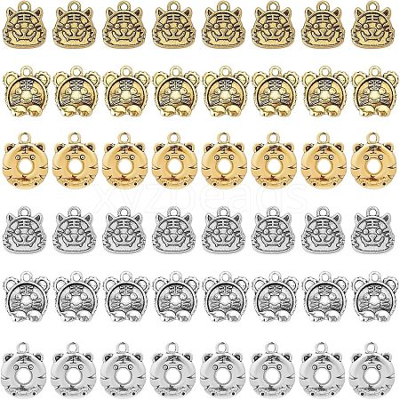 SUPERFINDINGS 48Pcs 6 Style Tibetan Style Alloy Pendants TIBEP-FH0001-19-1